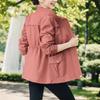 Women's Spring and Autumn Design Double-layer Zipper Collar Waist Thin Trench Coat Solid Color Slim Elegant Jacket
