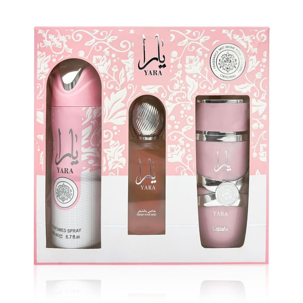 Lattafa Yara Candy Perfume Trio Set for Women, Middle Eastern Arabic Fragrance, Sweet Candy Scent, Long Lasting, Gift Box