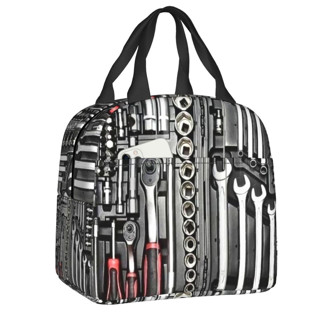 Custom Mechanics Large Toolbox Lunch Bag Women Cooler Warm Insulated Lunch Boxes for Kids School
