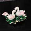 Enamel Swan Jewelry Box Valentine's Day Gift Alloy Jewelry Box Ring Storage Box Metal Crafts Ornament