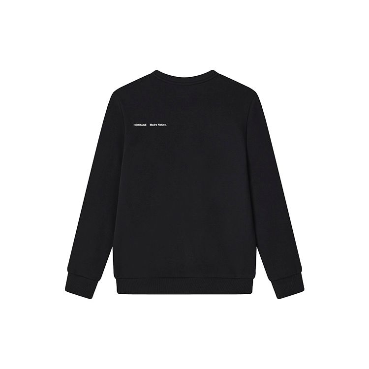 FILA Simple Comfortable Basic Casual Logo Knit Pullover Sweatshirt Men sweatshirt Black F11M248205F-BK