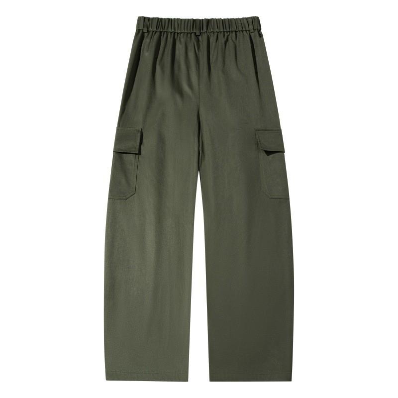 Mens Straight Cut Cargo Pants Loose Fit Casual Workwear Trousers Breathable Daily Wear