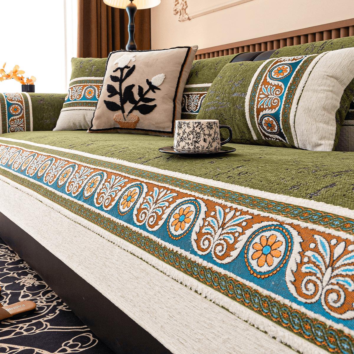 

Light Luxury Sofa Cushion Universal In All Seasons New High-End Seat Cushion Non-Slip And Anti-Cat Scratch Sofa Cover Cloth Towel 70*70cm