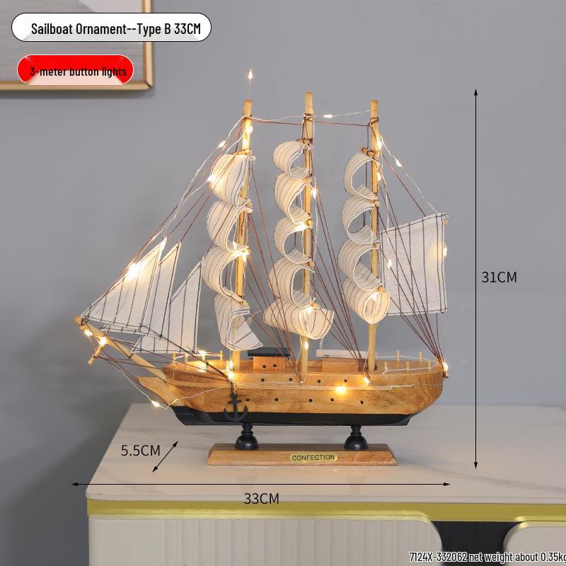 Smooth Sailing Ship Model: Elegant Ornament for Living Room, Wine Cabinet, Bookshelf, or Entryway - Perfect Small Gift