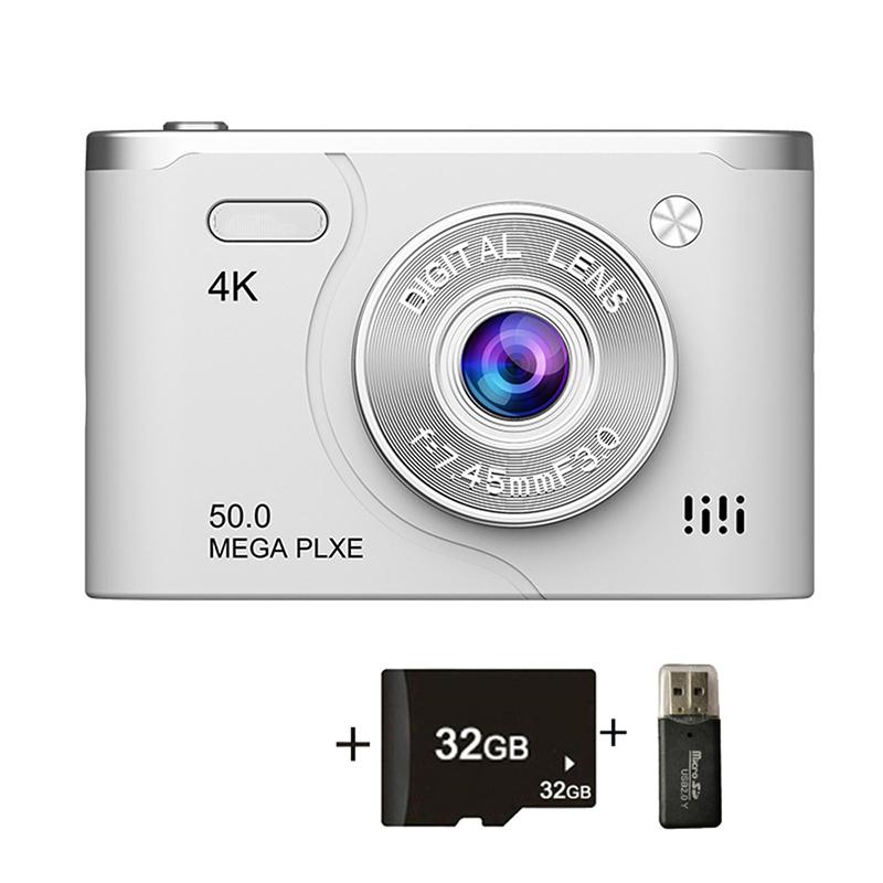 Retro Ccd Digitalkamera 4K Dual-Objektiv Videokamera 8x Zoom 2,4 Zoll Bildschirm 6400W Pixel Lange Akkulaufzeit Für Reisen Und Studenten