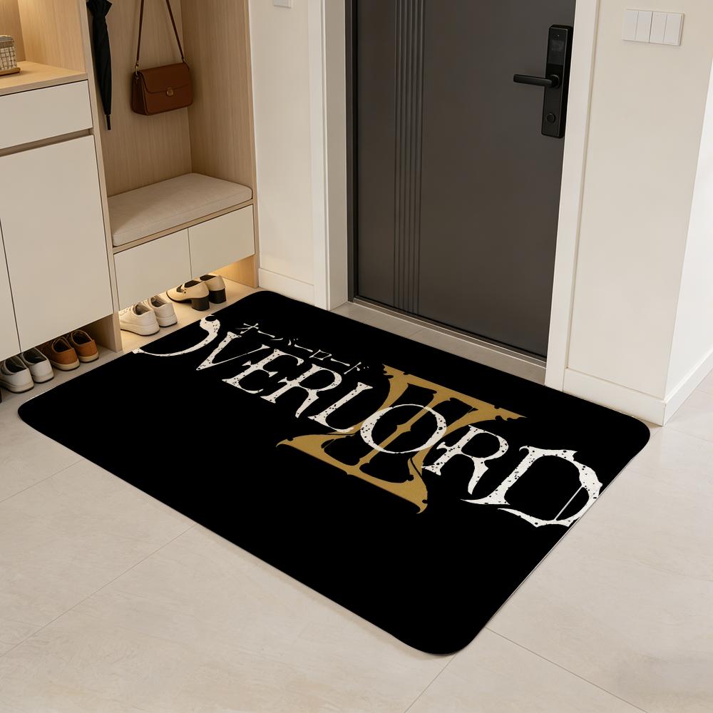 Cartoon O-overlord Floor Mat Flannel Door Mat Non-Slip Absorbent Washable Indoor Home Rug