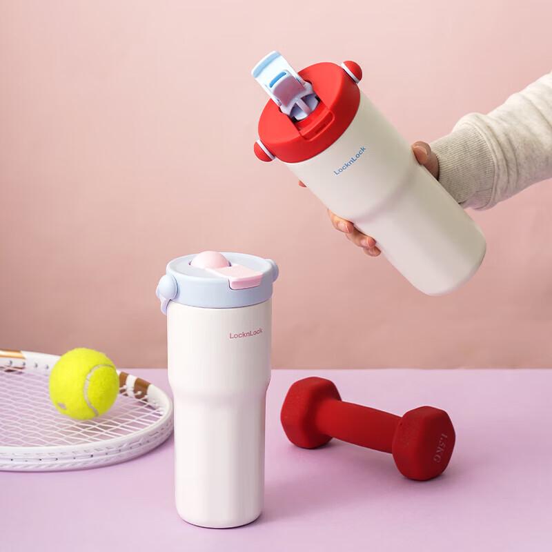 LOCK&LOCK Portable Insulated Tumbler with Straw and Handle