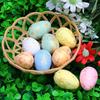 Easter Foam Eggs with Basket Cartoon Simulation Plastic Eggs Decorative Fake Eggs for Easter Hunt Party Decoration Gift