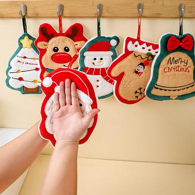 Ręcznik do rąk w stylu bożonarodzeniowym z kreskówkowym bałwanem, ściereczka do wycierania, chłonna ściereczka do czyszczenia kuchni, chusteczka świąteczna, dekoracja świąteczna