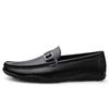 Fashion Minimalist Designer Style Metal Buckle Men's Elegant Formal Loafers Handmade Footwear Leisure Comfortable Driving Leather Shoes