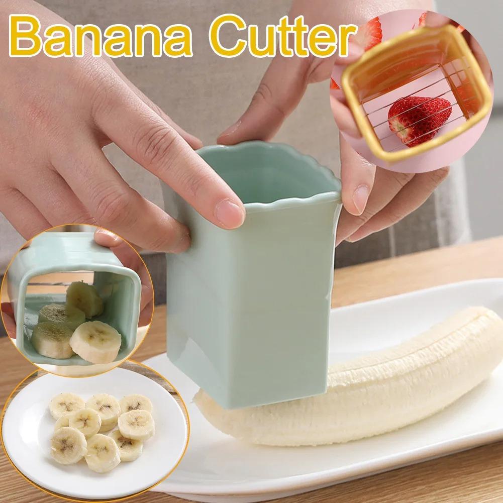 3 st Fruktskivare Rostfritt Stål Premium Frukt Ägg Banan Jordgubb Handhållen Multifunktionell Snabbt Skivare Köksredskap