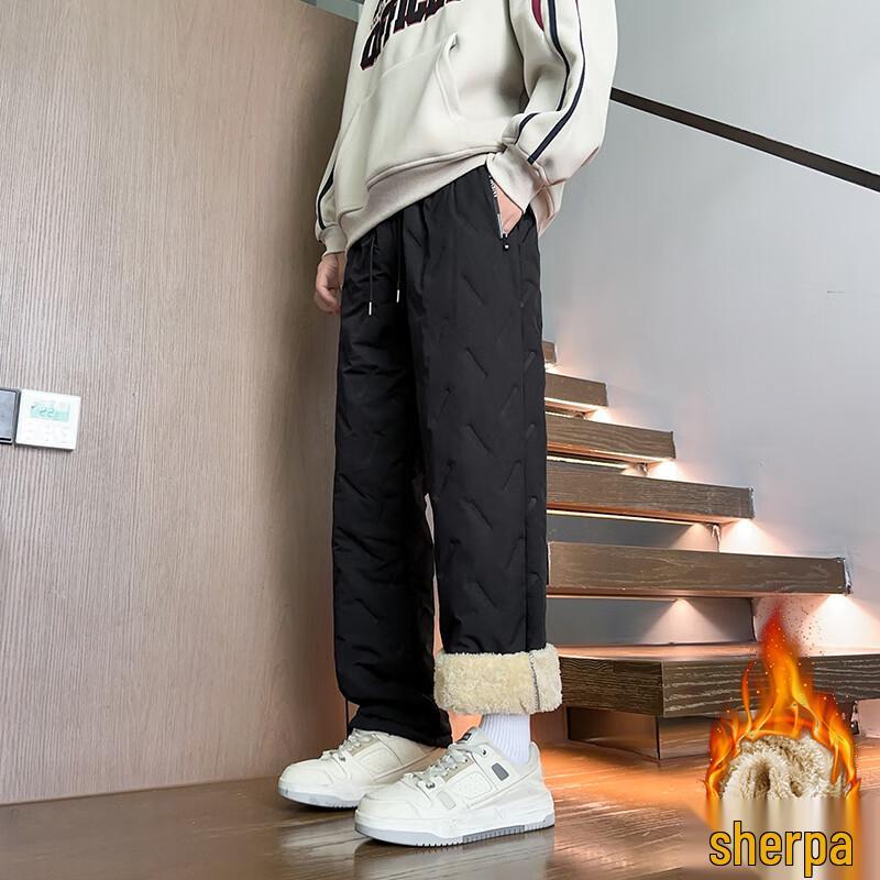Herren Winter Fleecegefütterte Freizeithose