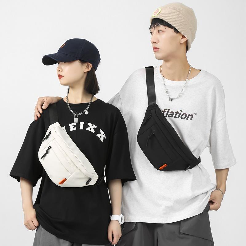 Minimalist Crossbody Bag, Couple Sports Style, Large Capacity Chest Bag, Casual Japanese Shoulder Bag, Motorcycle Trendy Cool Solid Color Backpack