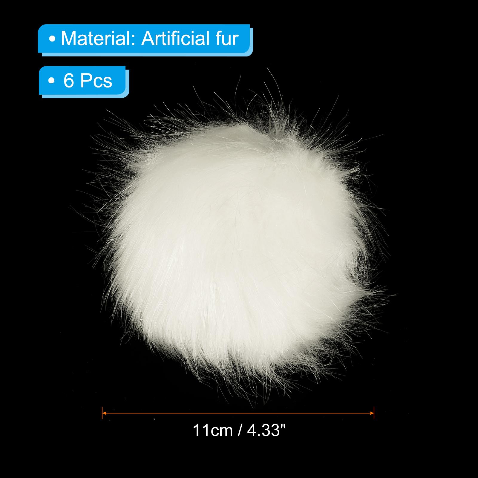 

6/14pcs Faux Fur Pom Poms for Hats Fluffy Soft Fur Poms Balls with Elastic Loop for Keychain Knitting Hats DIY Scarves Gloves