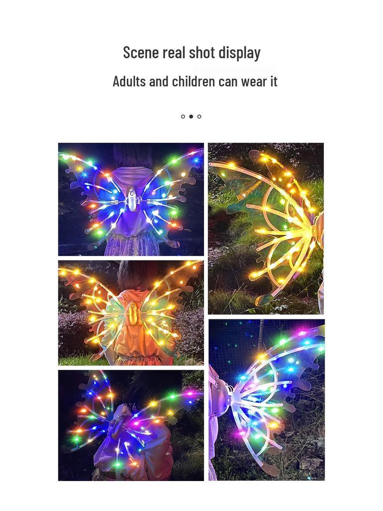 Girls' Luminous Butterfly Wings Toy with Music for Christmas Performance Costume