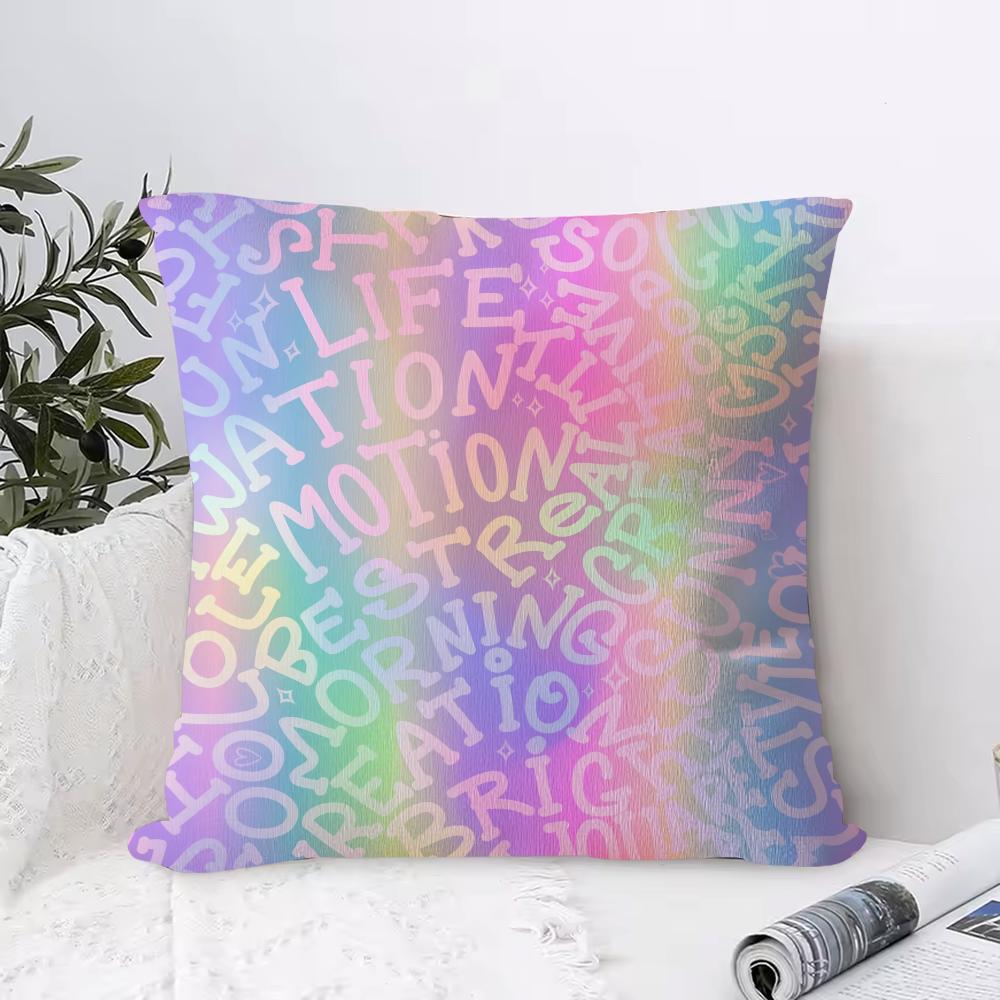 Simple E-English Letters Pillow Case Square Pillow Bedroom Sofa Leisure Comfort Cushion Living Room Home Decoration