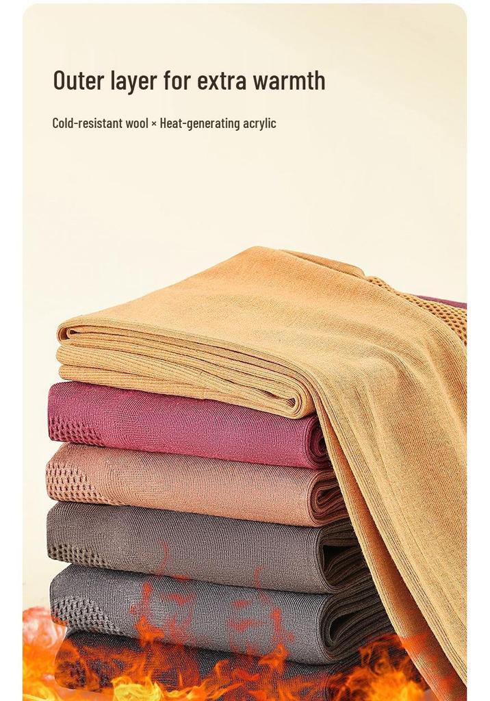 Women's Lambswool Tummy Control High Elastic Slimming Pants for Autumn and Winter