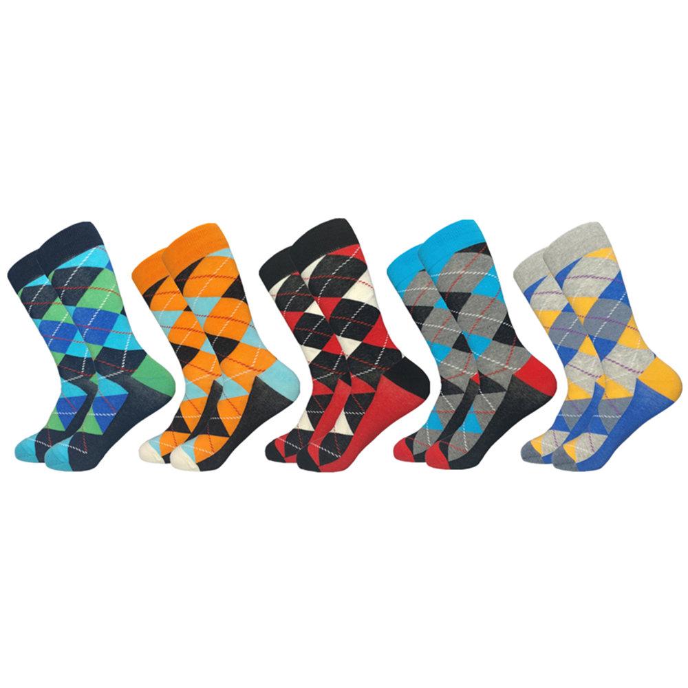Classic  Men Socks Casual Gentleman High Quality Color Puzzle happy Socks Business Party Dress Cotton Socks for Men