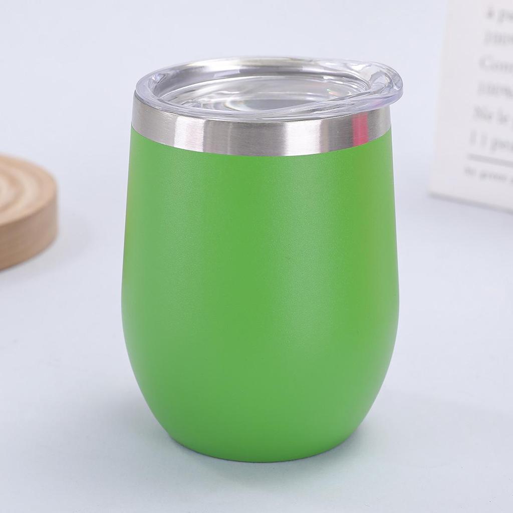 12oz U-Shaped Eggshell Stainless Steel Thermos Cup, Double-Layer Vacuum Insulated