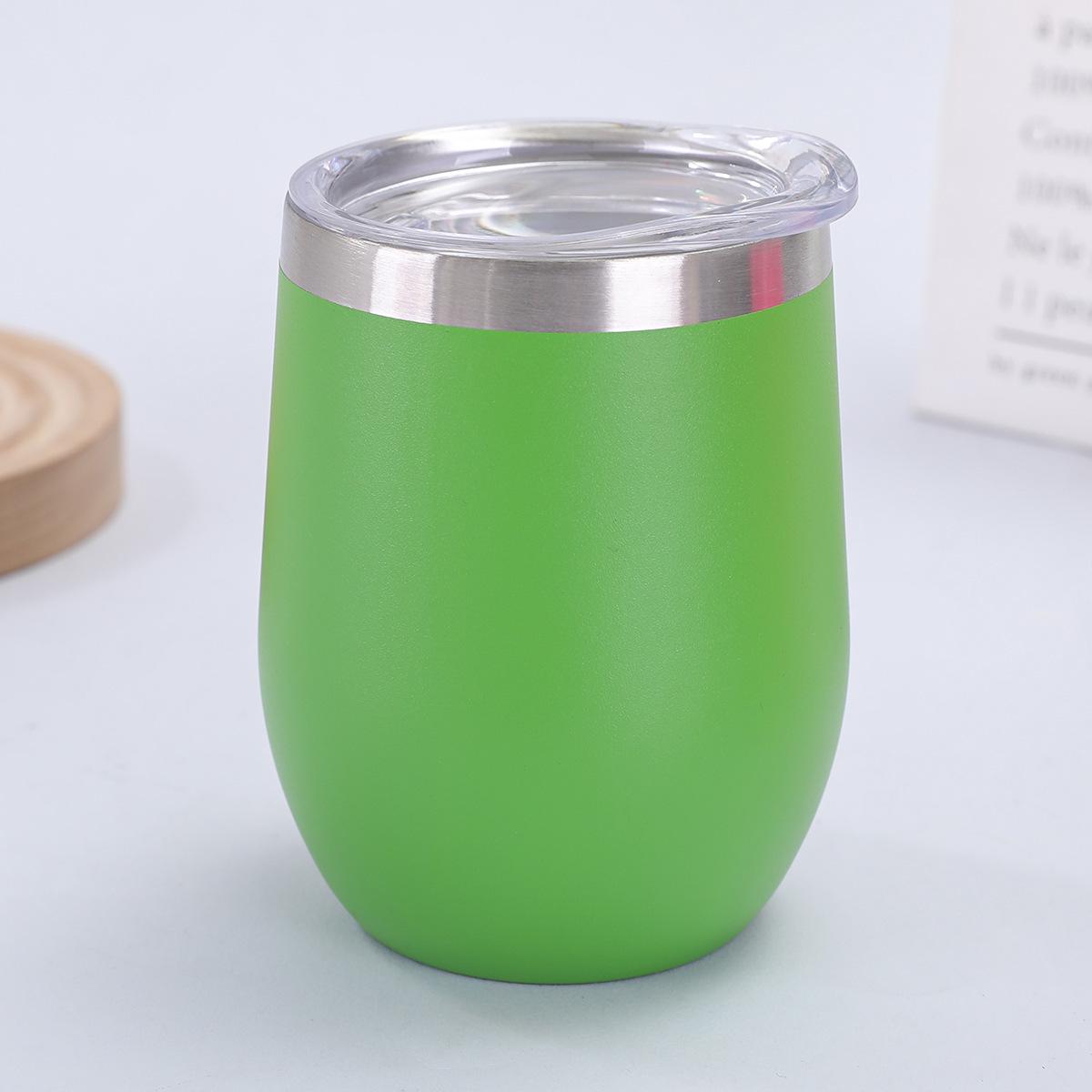 12oz U-Shaped Eggshell Stainless Steel Thermos Cup, Double-Layer Vacuum Insulated 12oz зелёный