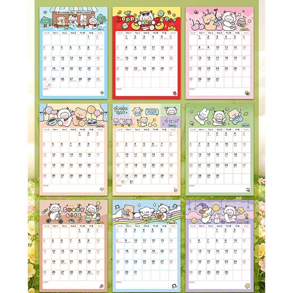 Coil 2027 Calendar Cartoon The Year of Goat Calendar  for Home Office Decor