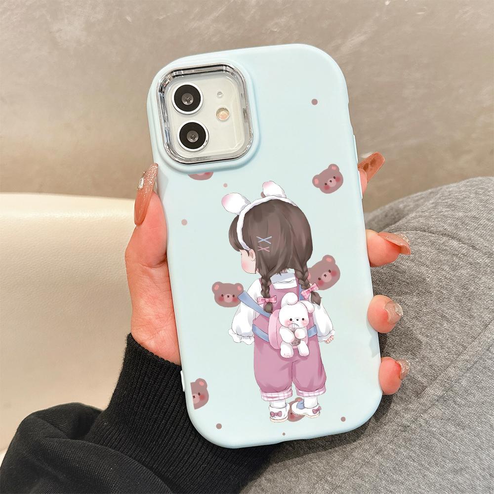 For OPPO A16 A38 A57 A58 A74 A78 A98 Reno8T Reno13F Realme C25S C53 C65 Cartoon Black Cat Silver Edge Soft Liquid Silicone Protective Casing