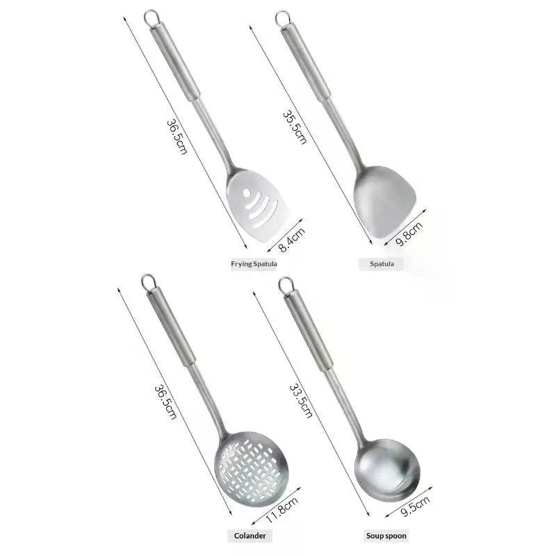 Durable Stainless Steel Frying Spatula Ladle Slotted Spoon Spatula Long Handle Kitchen Gadgets Kitchen Cooking Utensil