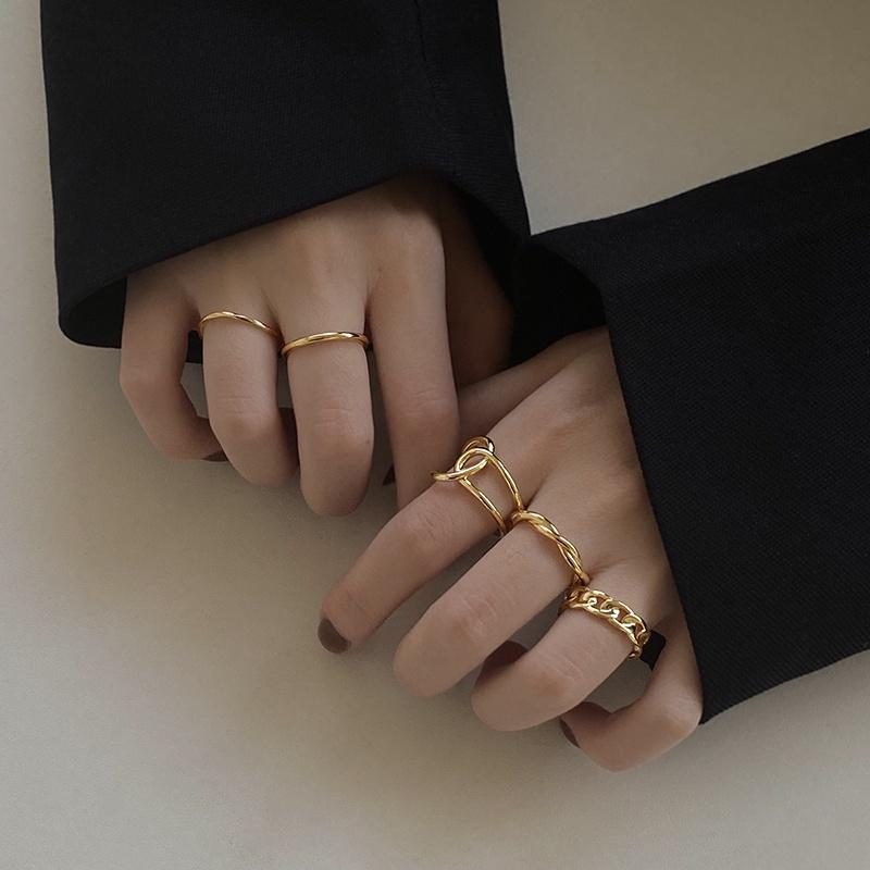 Mode Vintage Gold Ringe Set Twist Hohl Kreuz Ring für Frauen Schmuck Zubehör