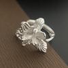 925 Sterling Silver Rings for Women Couple Minimalist Handmade Simple Flower Ring Fine Jewelry Gift Prevent Allergy