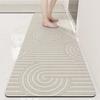 Nordic Diatom Mud Stain-Resistant Geometric Kitchen Mat Set, Easy-Clean, 2-Piece Strip Design.