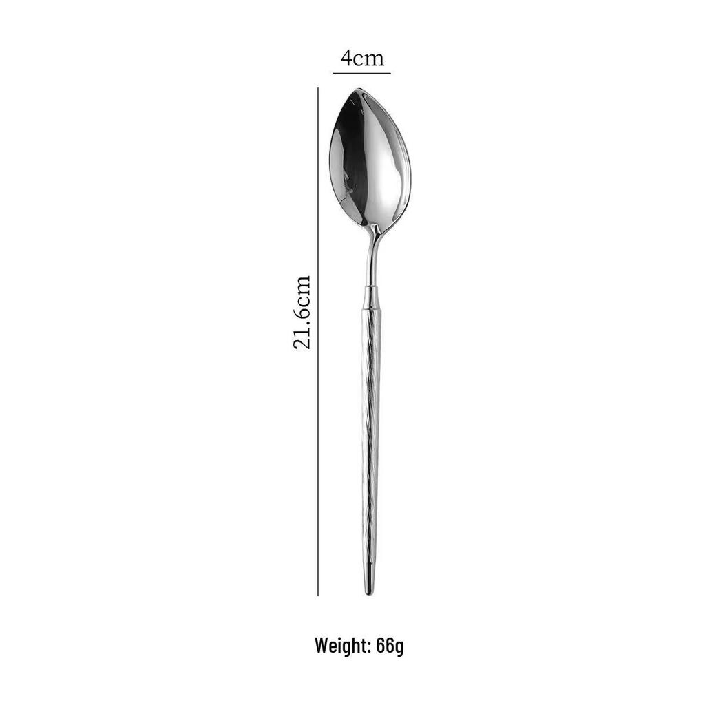 304 Stainless Steel Western Cutlery Set: Steak Knife, Fork, Dessert Spoon & Fruit Fork.
