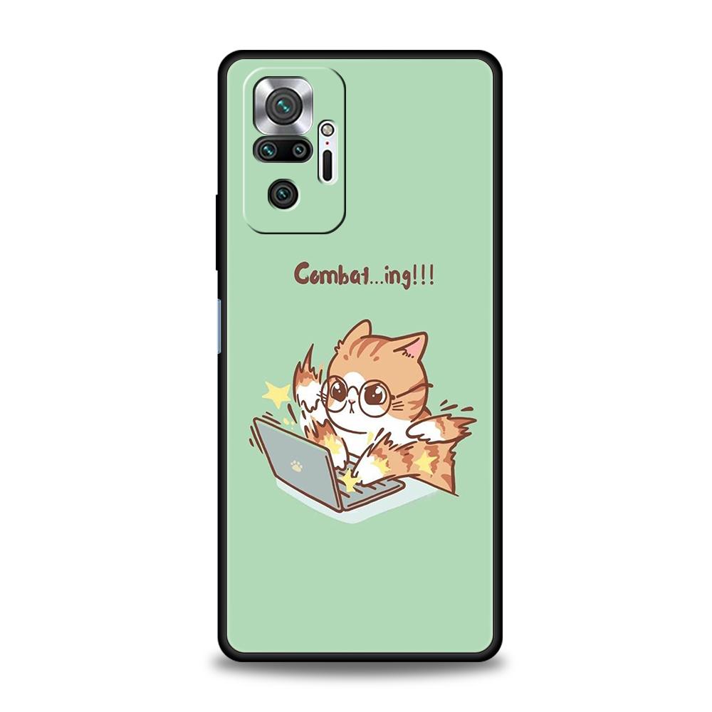 Cartoon Funny Cat Phone Case Cover for Redmi 14C 10C Note 14 13 12 10 11 Pro Plus 7 8T K40 K50 Gaming Pro Plus 5G Soft Shell Bag