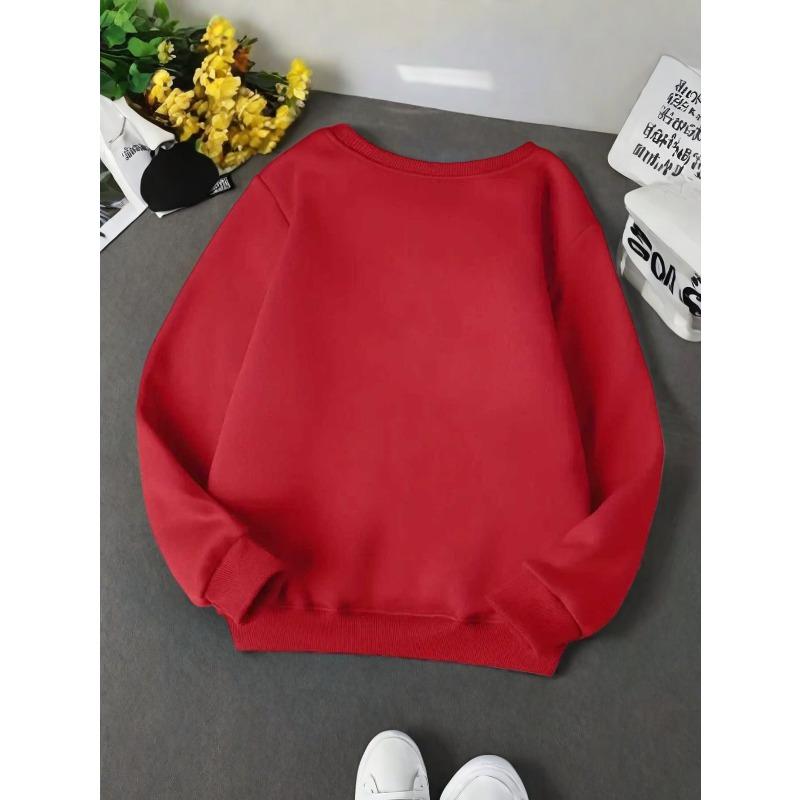 European Sizes New Fashionable Kids' Sweatshirt, Comfortable Crewneck Sweatshirt for Kids, Casual Versatile Trendy Printed Top for Students