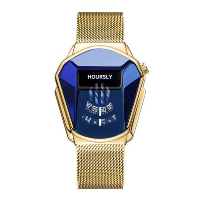 Fashion Cool Locomotive Bestwin Watch Women Luxury Quartz Gold Wristwatch Men Waterproof Geometric Shape Bestwin Reloj