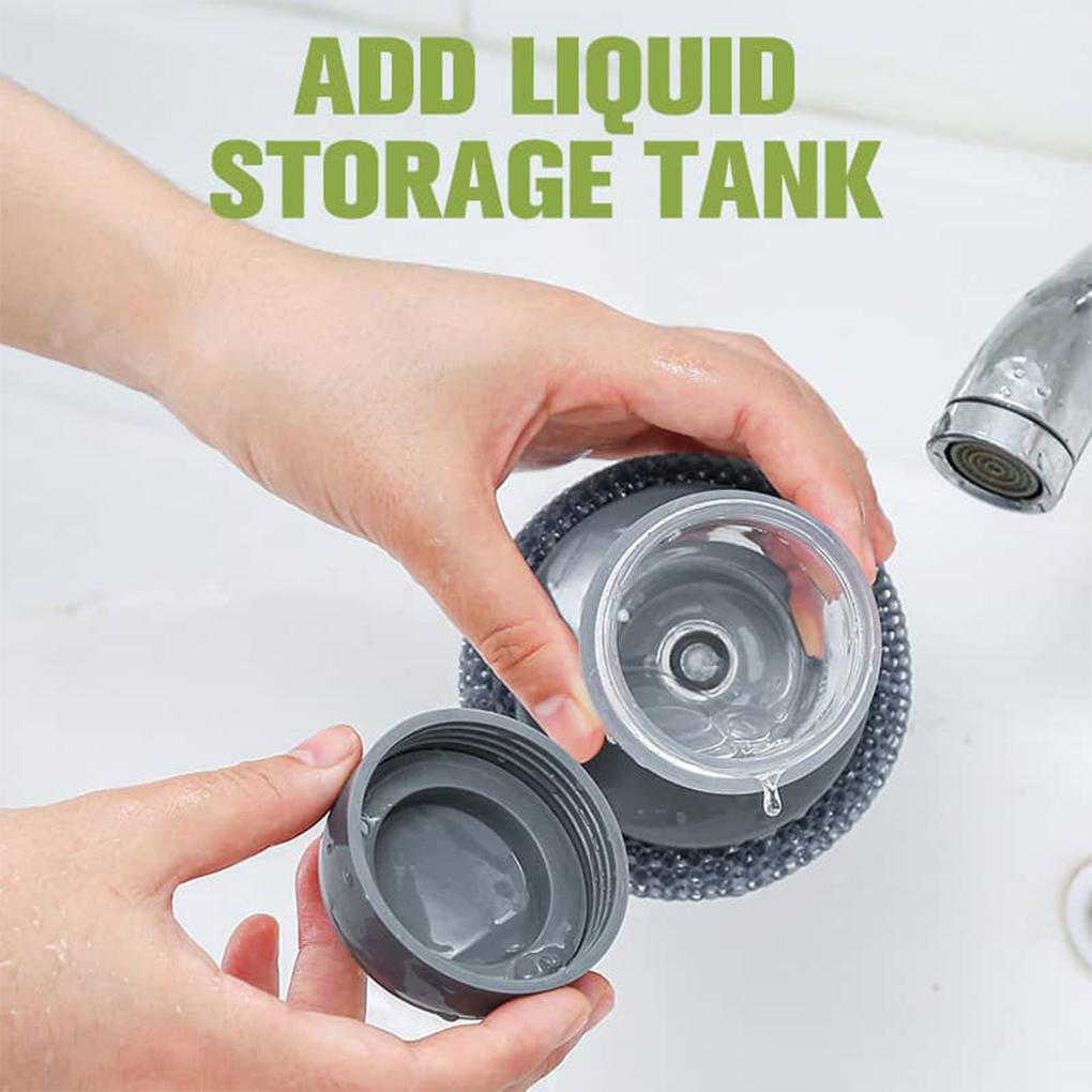 Cleaning Supplies Multifunctional Kitchen Soap Dispenser Replaceable Head Washing Liquid Storage Tank Steel Wire for Pots Pans