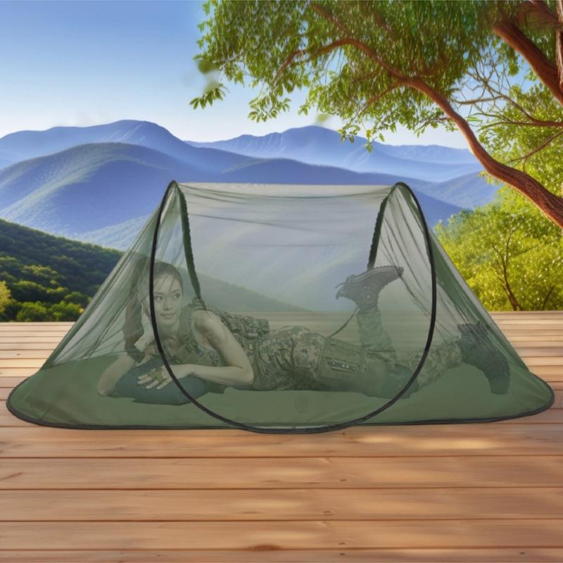 Boats Shape Tent Single Outdoor Camping Mosquitoes Mesh Tent Breathable Hand Throwing Extended Net for Camping, Fishing