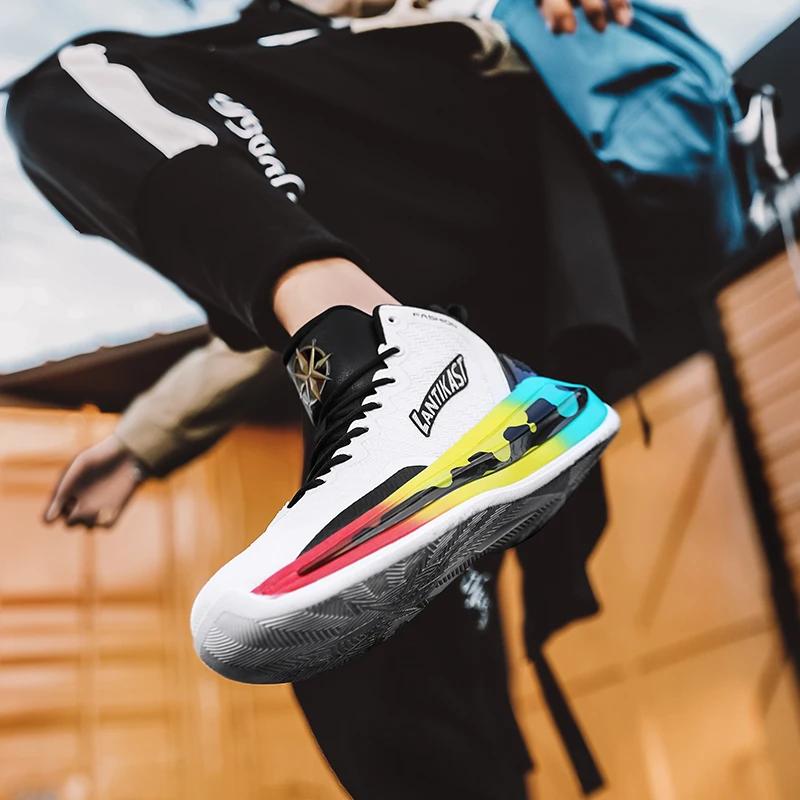 Fashion Men's Basketball Shoes Original Sports Male Student Athletic Non-Slip Outdoor Breathable Sneakers Field Training Basket Shoes