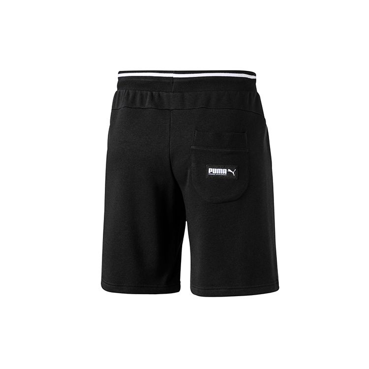 PUMA Large Logo Print Drawstring Casual Shorts Men Bottoms Black 844236-01