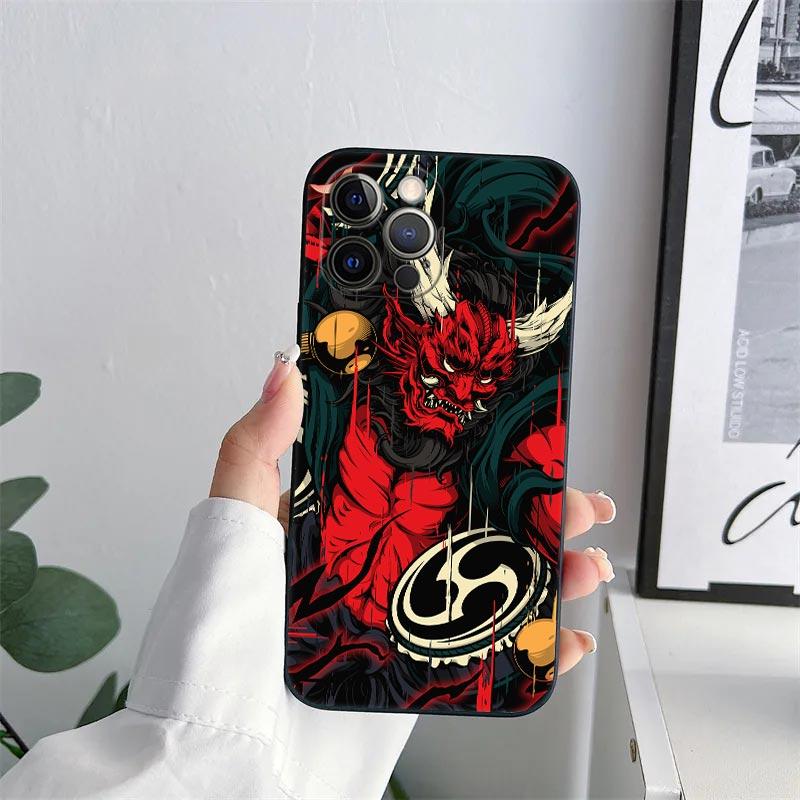 Japan Samurai Demon Anime Phone Case for iPhone 11 15 Pro Max Case Coque 14 Plus 13 Pro 12 11 X XS XR 7 8 SE 2020 TPU Soft Cover