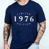 Begränsad Upplaga 50th 1976 Tryckt T-shirt Herr Rund Hals Kort Ärm T-shirt Perfekt Födelsedag Unisex Vardagskläder Vardagsliv Toppar
