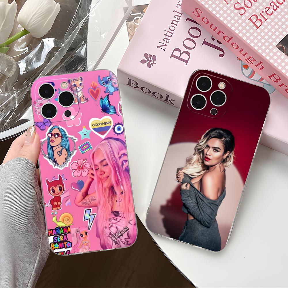 Karol G Latino Mobile Cell Phone Case for iPhone 17 16 15 14 13 12 11 X XR XS Air Pro Max Plus Mini Clear Colorful Cover Pretty