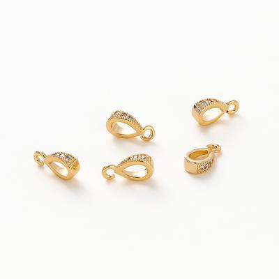 4 Piezas/lote Latón Chapado en Color Oro 14K 18K con Cierre de Pinza con Argolla de Circonita Para Conector de Colgante Fabricación de Collares DIY Componentes
