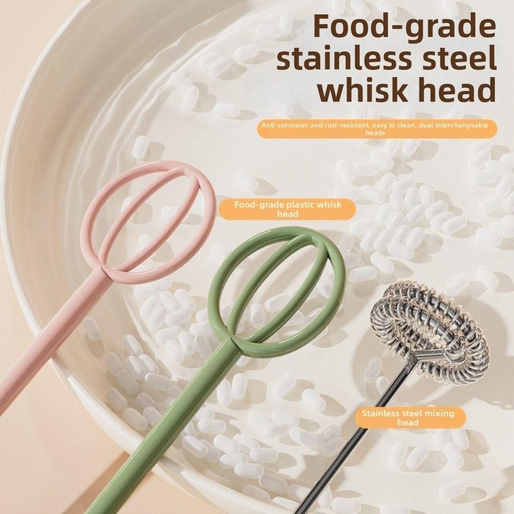 Double-Way Custard Frother Cordless Electric Mixer Durable Egg Beater for Coffee Lattes Soup