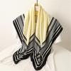 European and American style fashion simple geometric large square scarf 91cm twill silk scarf autumn and winter thin shawl striped silk scarf women