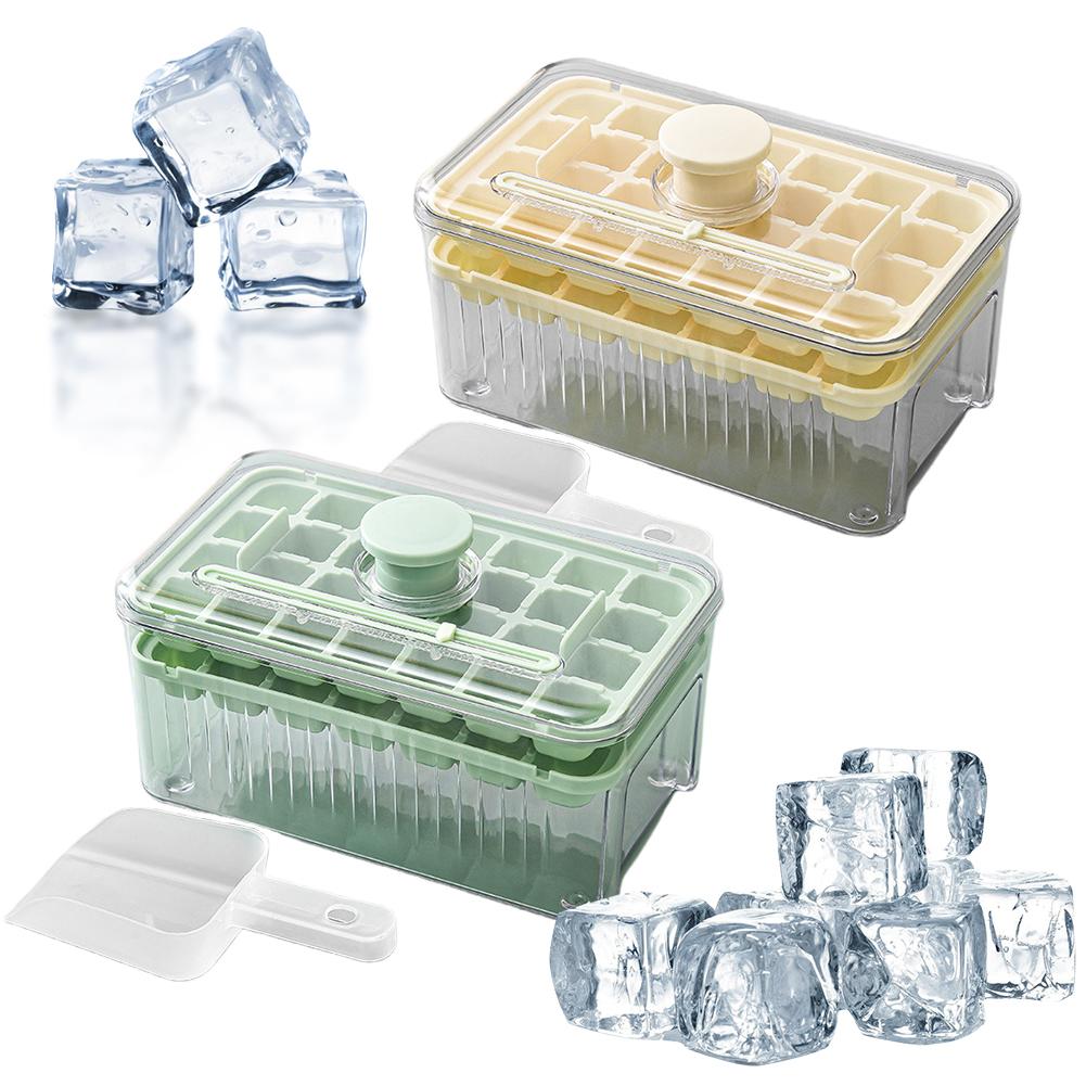 Ice Cube Tray with Lid and Bin Ice Tray with Scoop Ice Cube Mold 56 Pcs for Freezer for Chilled Drinks Coffee Juice
