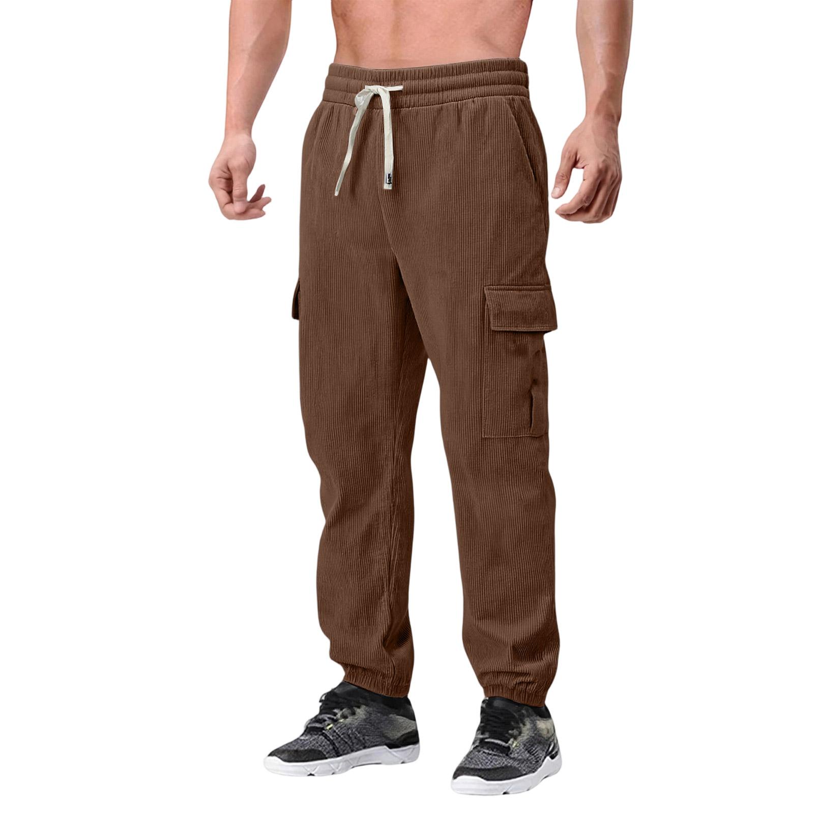 

Men s Sports Leisure Corduroy Multiple Pockets Trousers XXXL