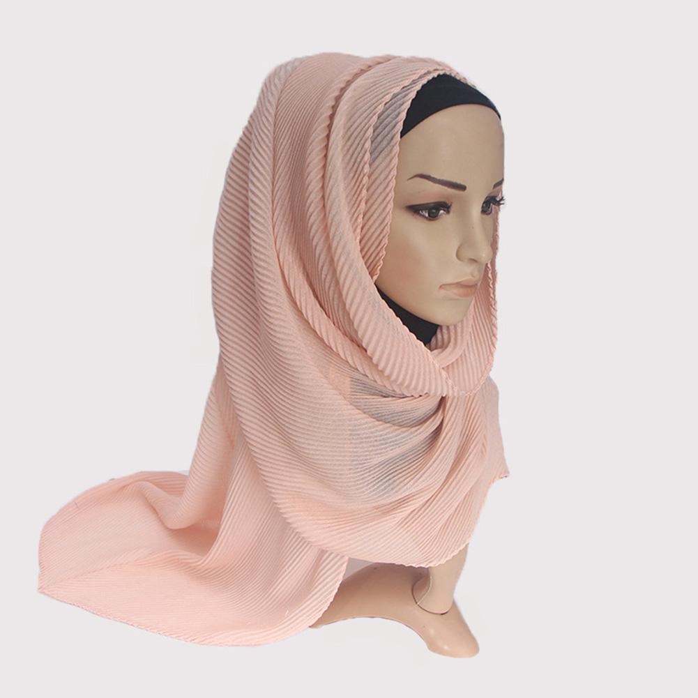 Twill Creased Wrinkle Scarf Cotton and Linen Muslim Headscarf Lady Hood Turban