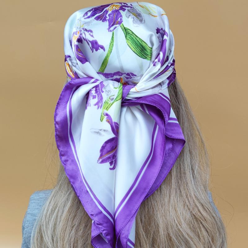 The Four Seasons Beach Kerchief New Style Sunscreen Silk Hijab Women Popular Design Headscarf Luxury 70X70CM Square Scarves