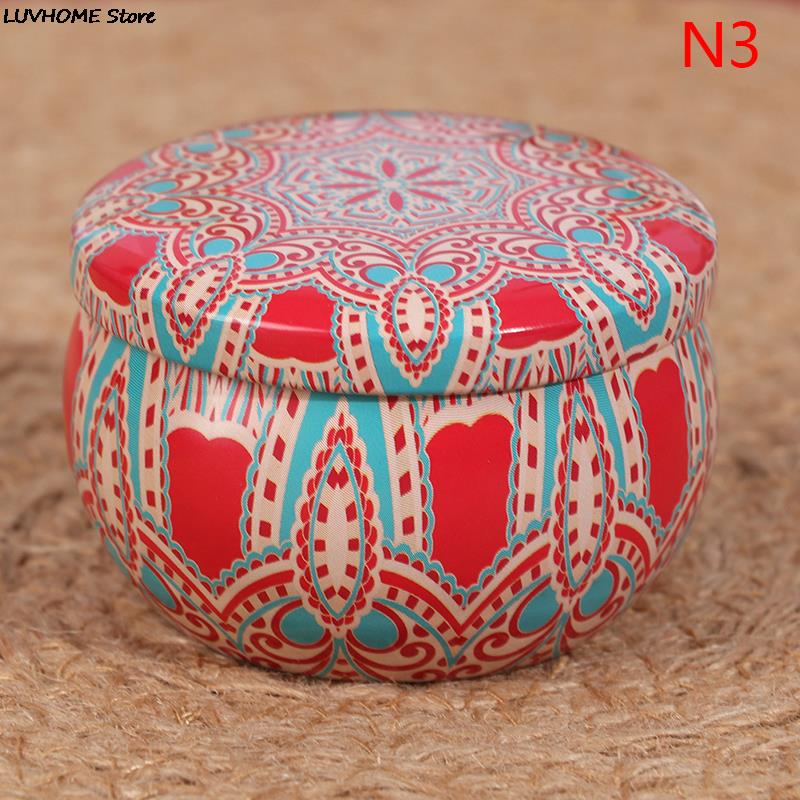 Retro Luxury Candle Jars Holder Storage Case Empty Tin Box Round Container with Lid Small Diy Candle Making Wedding Sweet Gifts