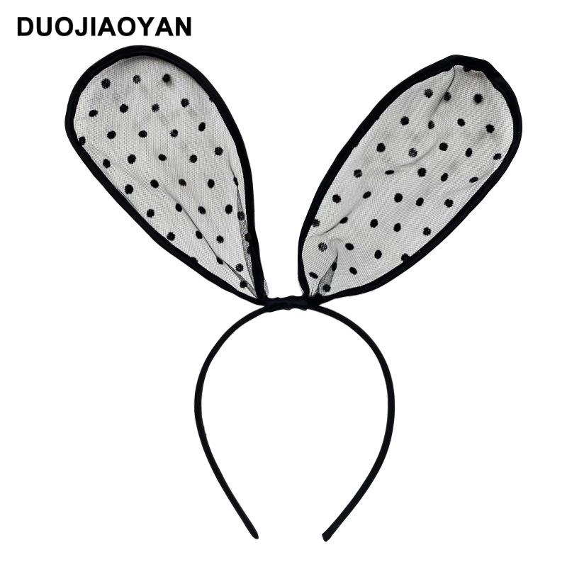 

Черный кружевной ободок с кроличьими ушками для женщин - Элегантный аксессуар для волос для вечеринки и выпускного бала